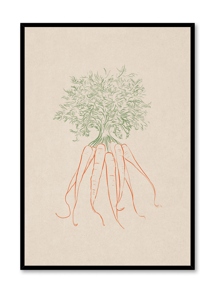 Line Drawn Carrots, Poster