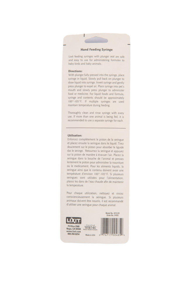 Lixit Hand Feeding Syringe