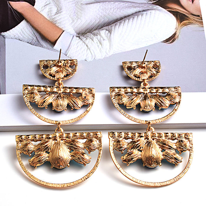 Long Irregular Rhinestone Crystal Drop Earrings — Colorful