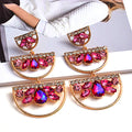 Long Irregular Rhinestone Crystal Drop Earrings — Colorful