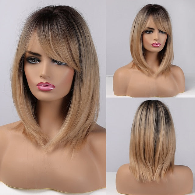 Long layered synthetic wigs for women