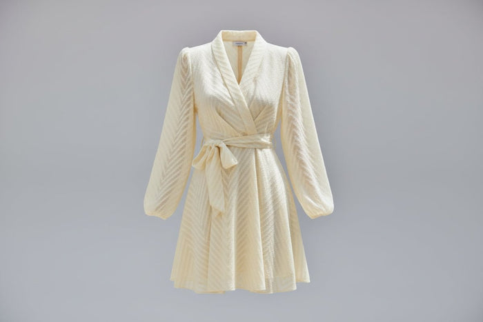 Long Sleeve Wrap Front Dress - The PM Edit