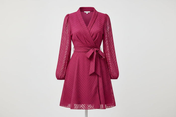 Long Sleeve Wrap Front Dress - The PM Edit