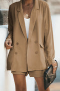 Longline Blazer & Shorts Set with Pockets