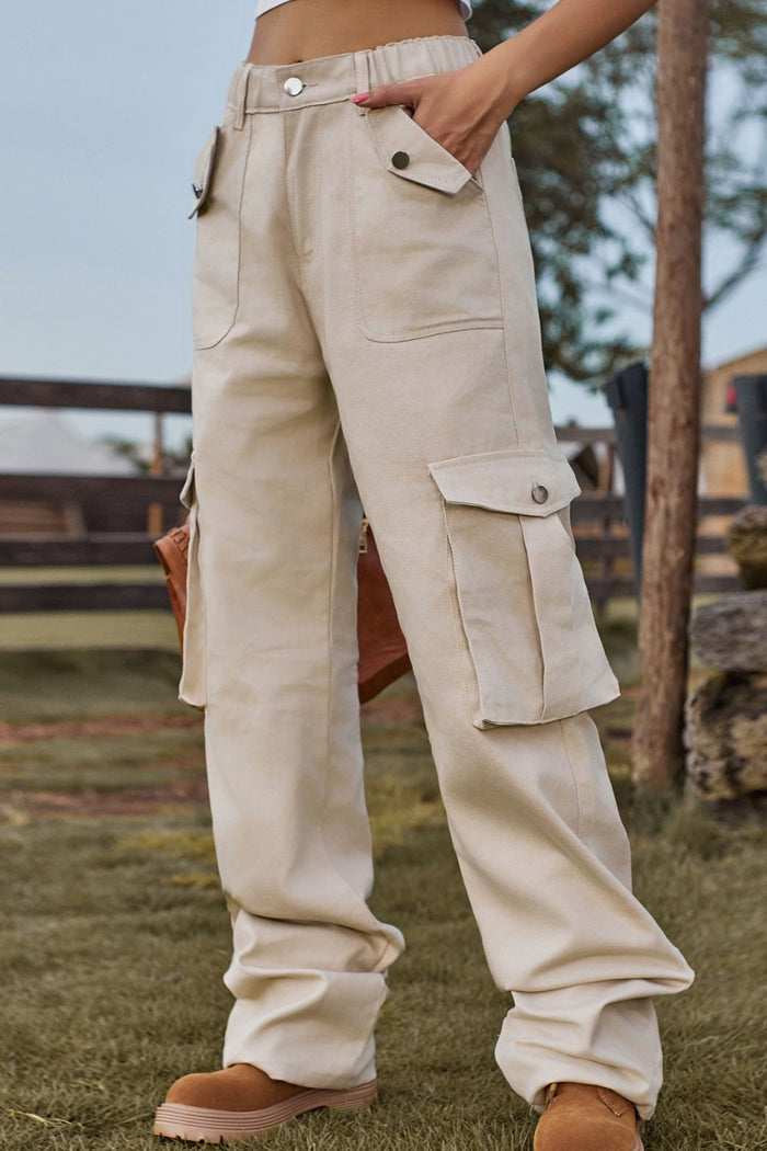 Loose Fit Wide Leg Pants with Pockets
