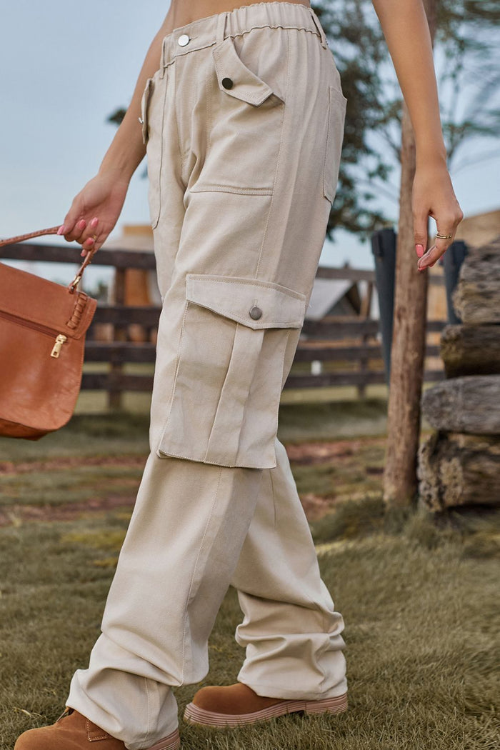 Loose Fit Wide Leg Pants with Pockets