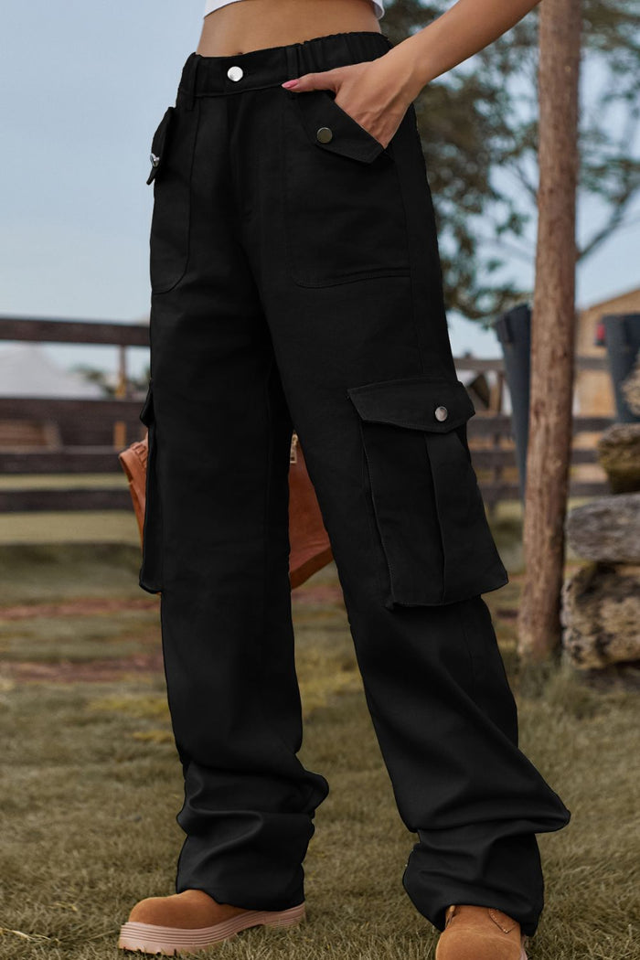 Loose Fit Wide Leg Pants with Pockets