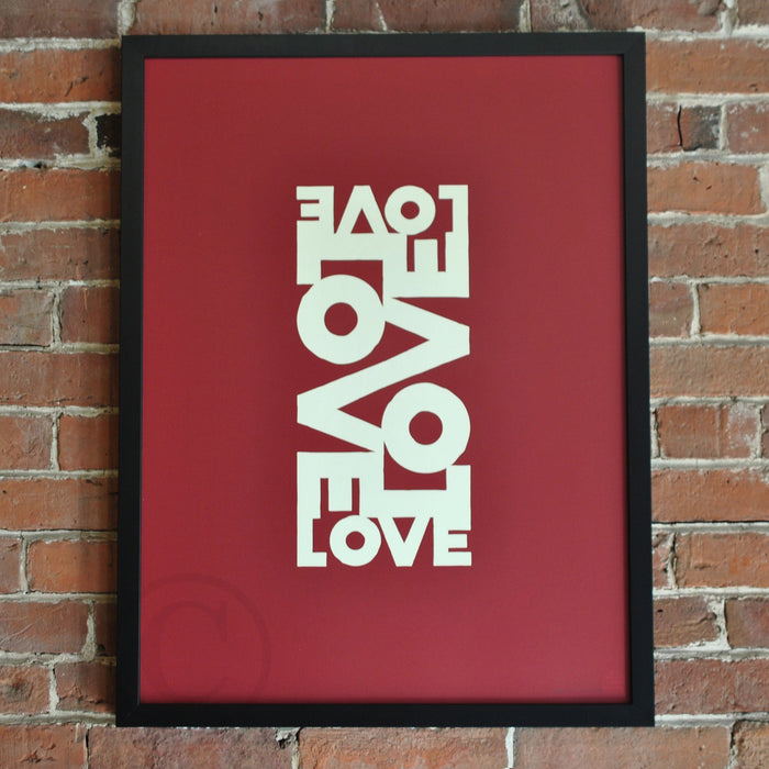 Love Energy Red Art Print 18" x 24" Framed