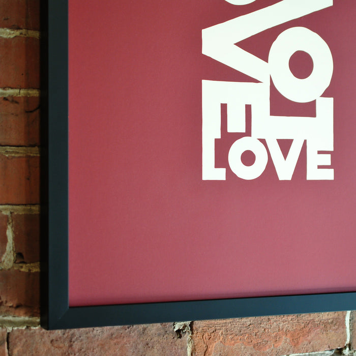 Love Energy Red Art Print 18" x 24" Framed