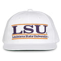 LSU Retro Bar snapback hat in white, front view
