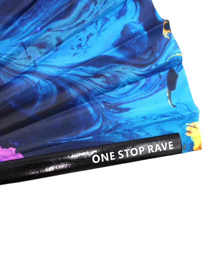 Lucy hand fan One Stop Rave handle detail close up.