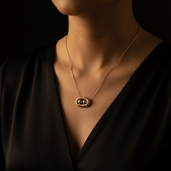 Dual Ball Oval Jewelry Set | 18K Gold Plated | Tarnish - Free & Waterproof - The PM Edit