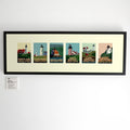 Maine Lighthouse Series Art Print 12" x 36" Framed Travel Poster - Maine