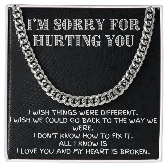 Make It Right with Style: Cuban Link Chain Necklace - The Meaningful Apology Gift for Him