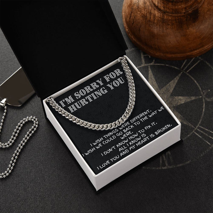 Make It Right with Style: Cuban Link Chain Necklace - The Meaningful Apology Gift for Him