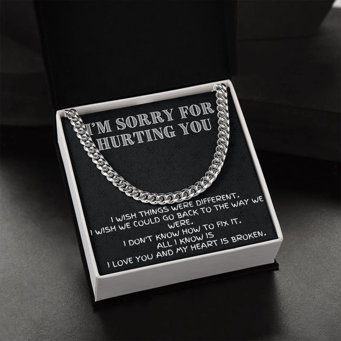 Make It Right with Style: Cuban Link Chain Necklace - The Meaningful Apology Gift for Him
