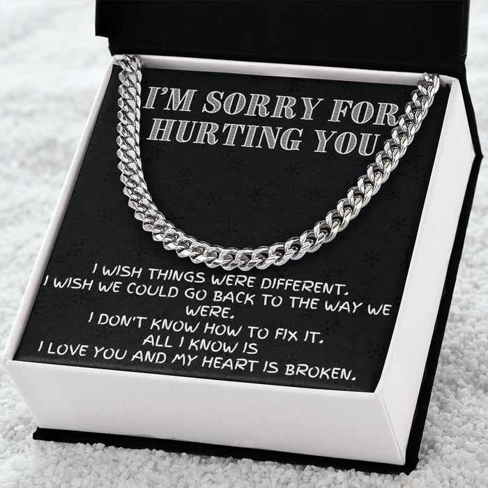 Make It Right with Style: Cuban Link Chain Necklace - The Meaningful Apology Gift for Him