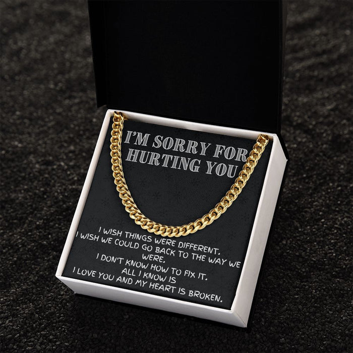 Make It Right with Style: Cuban Link Chain Necklace - The Meaningful Apology Gift for Him