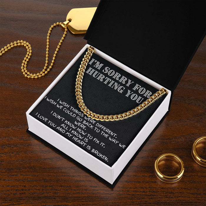 Make It Right with Style: Cuban Link Chain Necklace - The Meaningful Apology Gift for Him