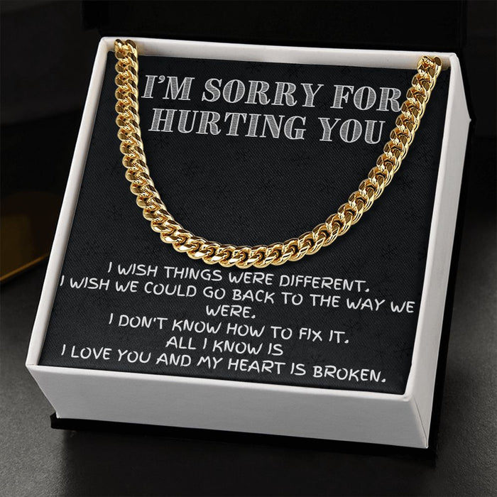 Make It Right with Style: Cuban Link Chain Necklace - The Meaningful Apology Gift for Him