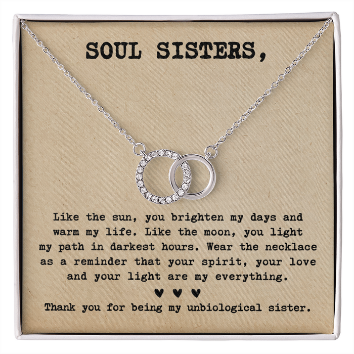 Matching Necklace for Soul Sister Friend Bestie Interlocking Necklace Distance Gift Birthday Christmas
