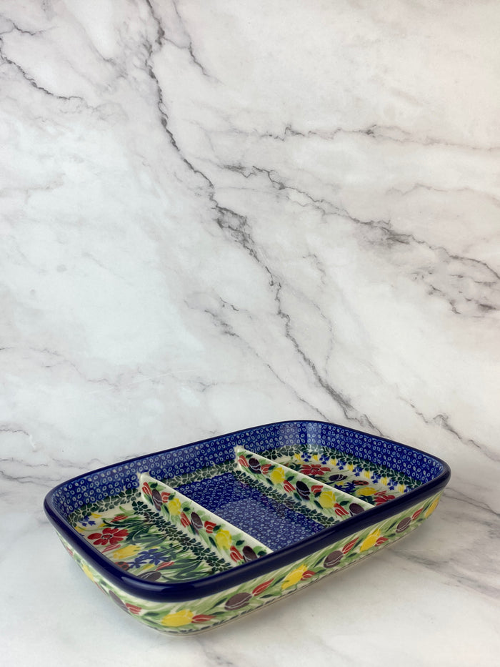 Medium Three Part Unikat Divided Dish - Shape 393 - Pattern U3787