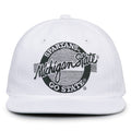 Michigan State Retro Circle snapback hat in white, front view