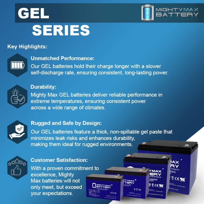 Mighty Max Mighty Max 12V 22 AH GEL Rechargeable Maintenance Free SLA AGM Battery