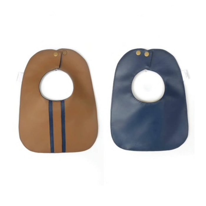 MIMA® Zigi Inspired "Stripe Bib" - Camel/ Navy
