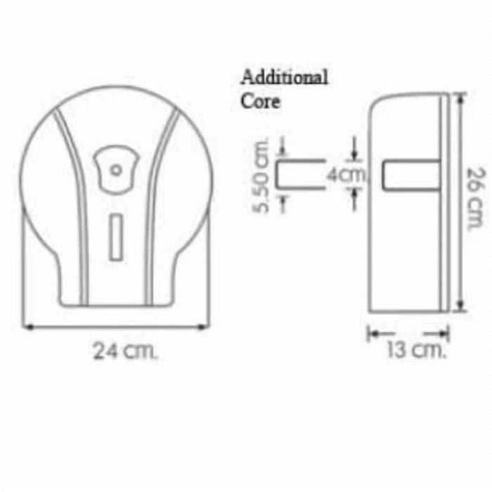 Mini Jumbo Toilet Roll Dispenser 24 x 13 x 26 cm, Lockable