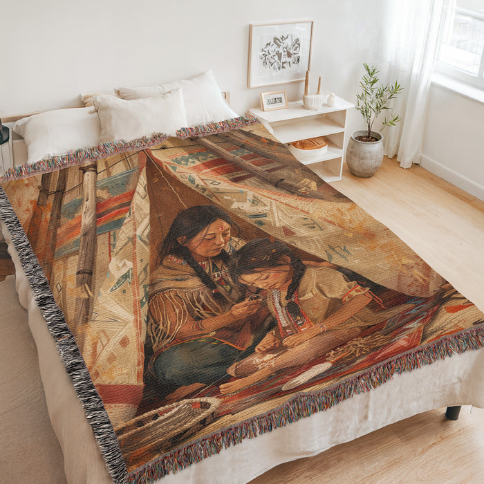 Mom’s Embroidery Woven Blanket