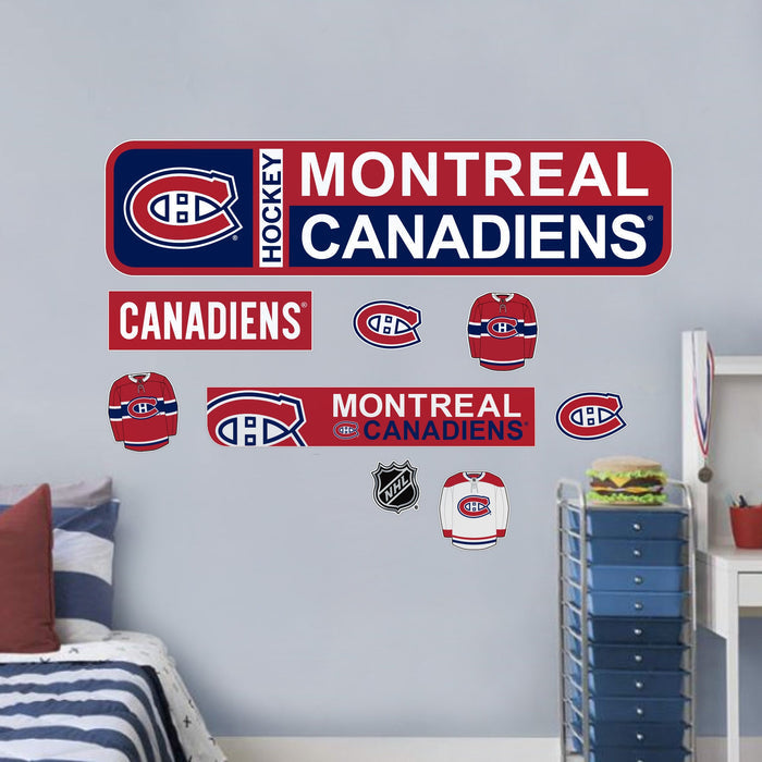 Montreal Canadiens Repositionable Wall Decal Set - Street Signs