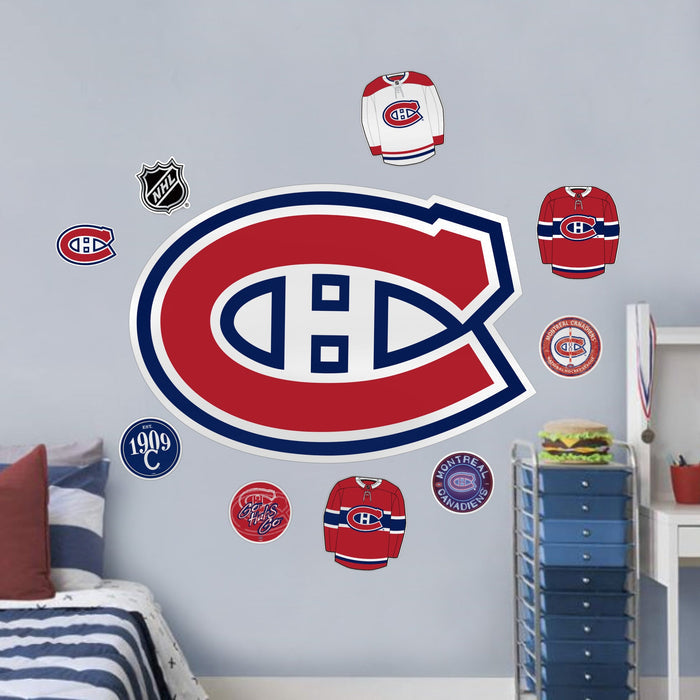 Montreal Canadiens Repositionable Wall Decal Set - Team Logos
