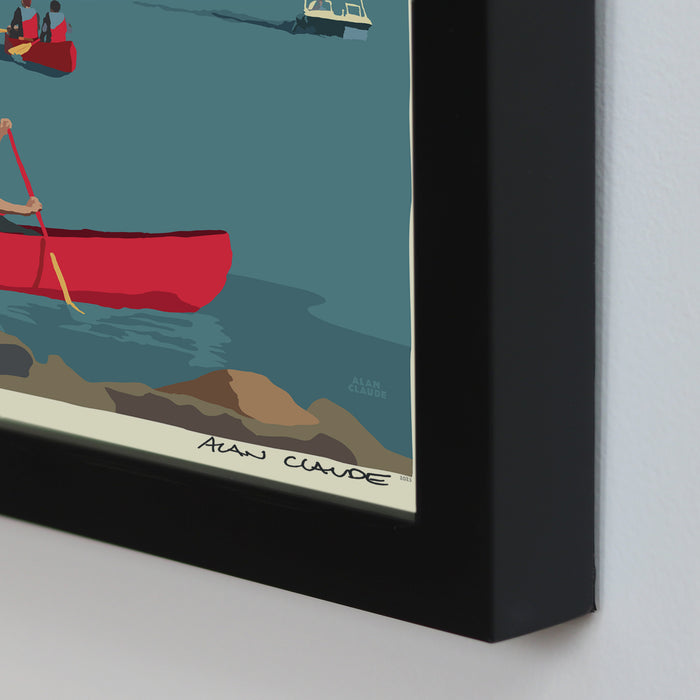 Moosehead Lake Mount Kineo Art Print 8" x 10" Framed Wall Poster - Maine