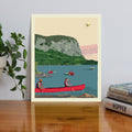 Moosehead Lake, Mt Kineo Art Print 8" x 10" Wall Poster By Alan Claude - Maine