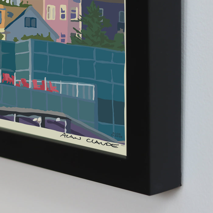 Munjoy Hill Art Print 8" x 10" Framed Wall Poster - Maine