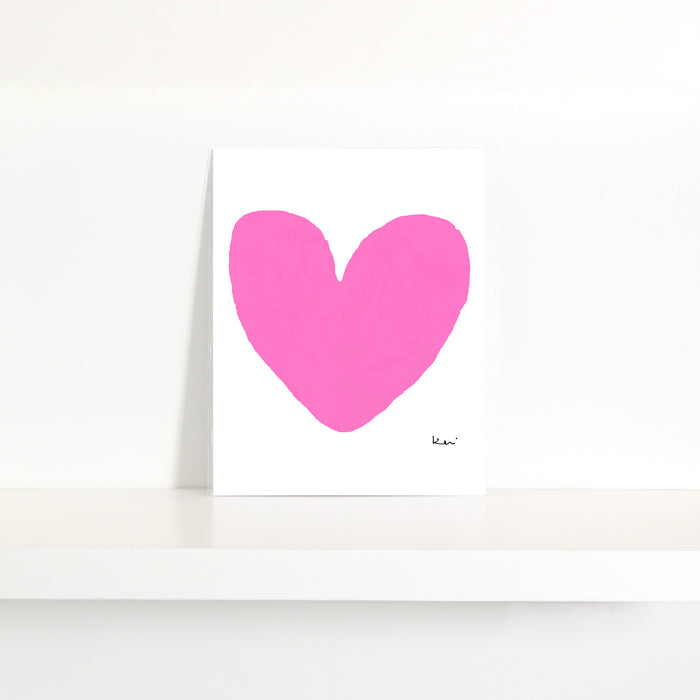 My Heart Pop Pink Mini Art Print - Modern decor wall art sets by Kerri Rosenthal