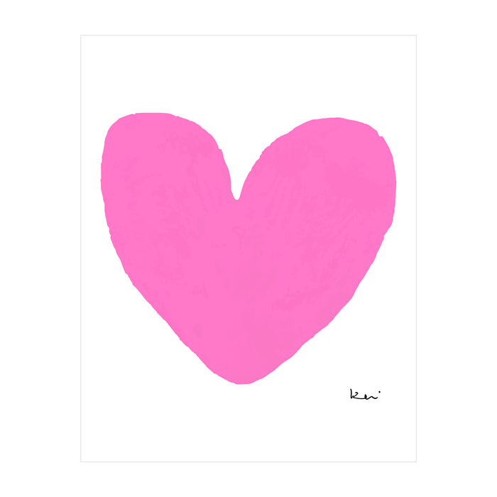 My Heart Pop Pink Mini Art Print - Modern decor wall art sets by Kerri Rosenthal