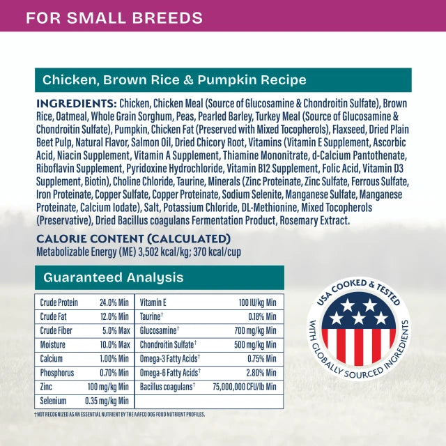 Natural Balance Chicken, Brown Rice & Pumpkin Small Breed Recipe Dry Dog Food