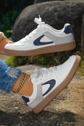 Navy Panel Court Sneaker with Gum Sole