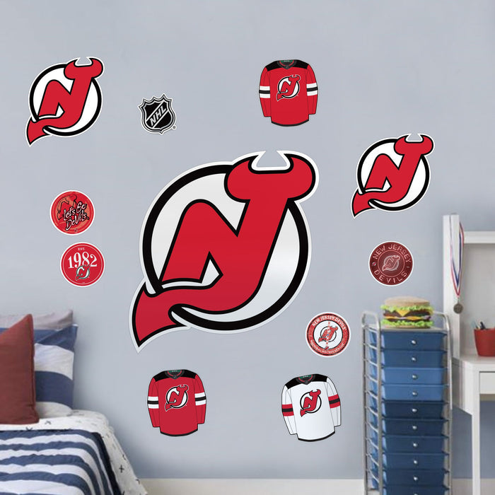 New Jersey Devils Repositionable Wall Decal Set - Team Logos