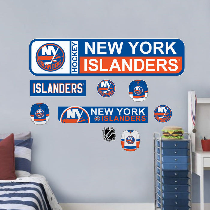 New York Islanders Repositionable Wall Decal Set - Street Signs