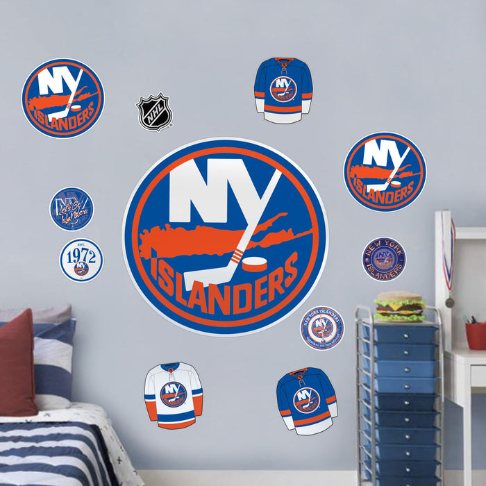 New York Islanders Repositionable Wall Decal Set - Team Logos