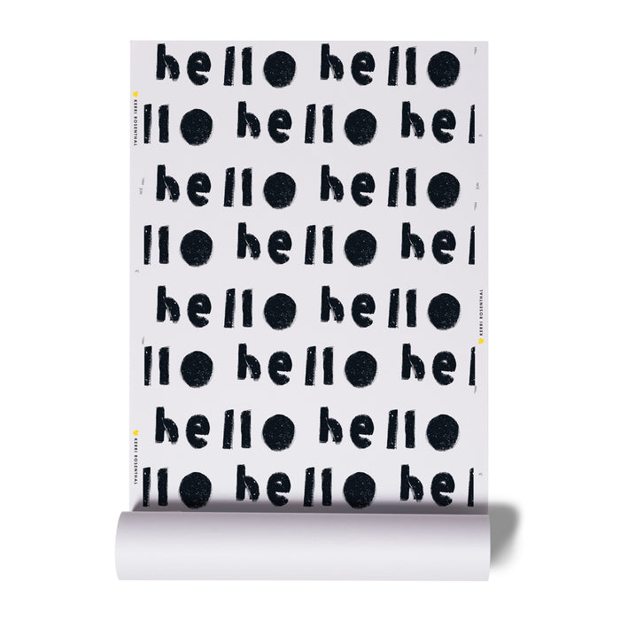 Unique high quality white ground with carbon black oh hi wallpaper by kerri rosenthal - designer wall paper