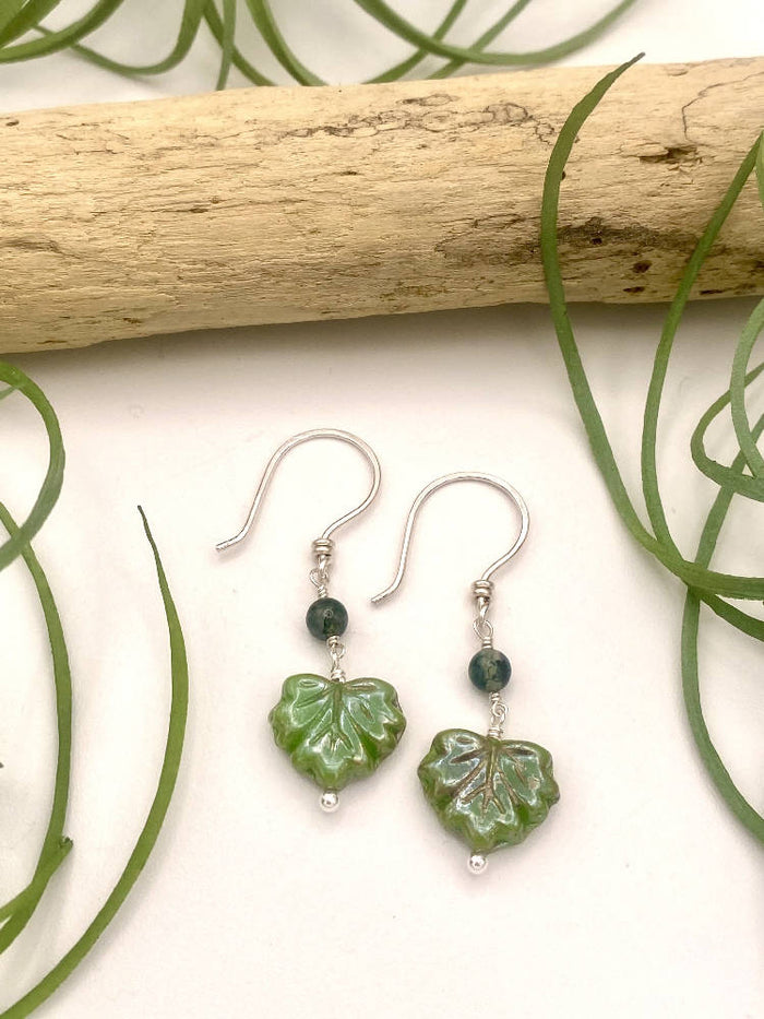 Olive Leaf Peeper Earrings