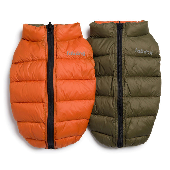 fabdog® 8" Olive & Orange Pack N' Go Reversible Puffer Apparel