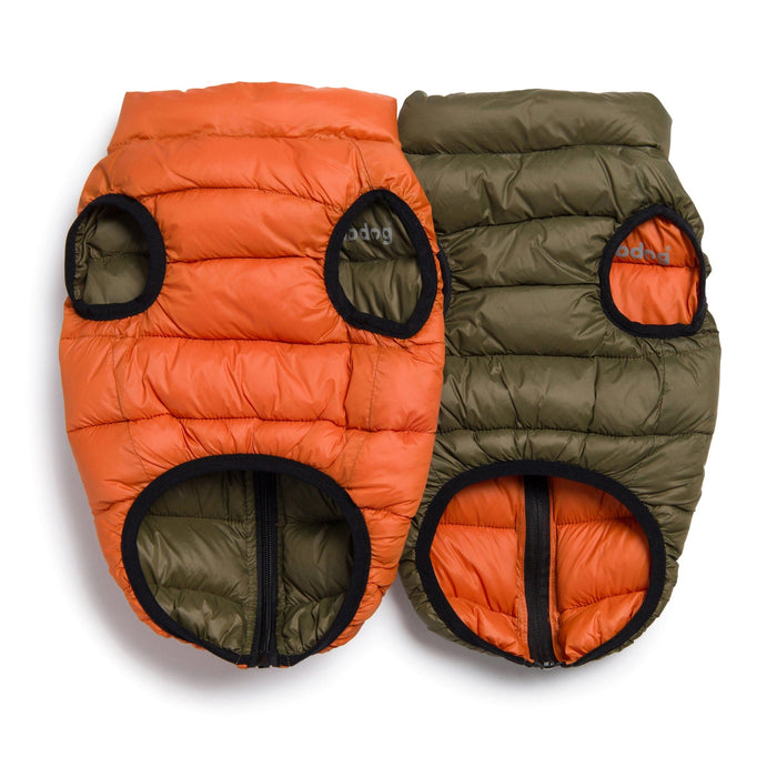 fabdog® Olive & Orange Pack N' Go Reversible Puffer Apparel