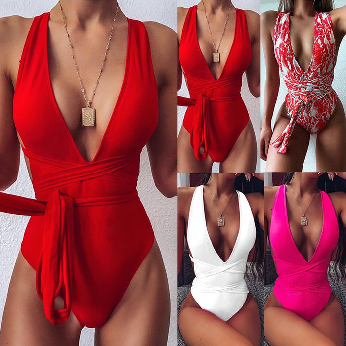One-Piece Bandage Swimsuit – Flattering Chic Swimwear