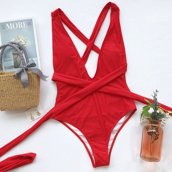 One-Piece Bandage Swimsuit – Flattering Chic Swimwear