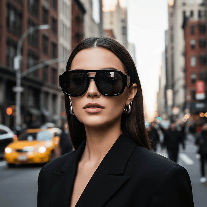 Oversized Double Bridge Aviator Sunglasses - The PM Edit